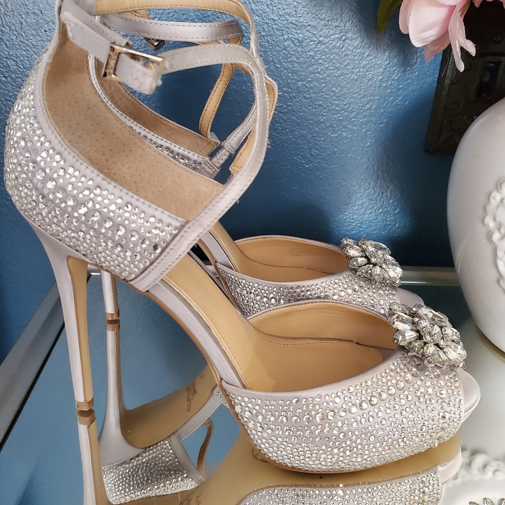 Sparkling Silver Rhinestone Stilettos